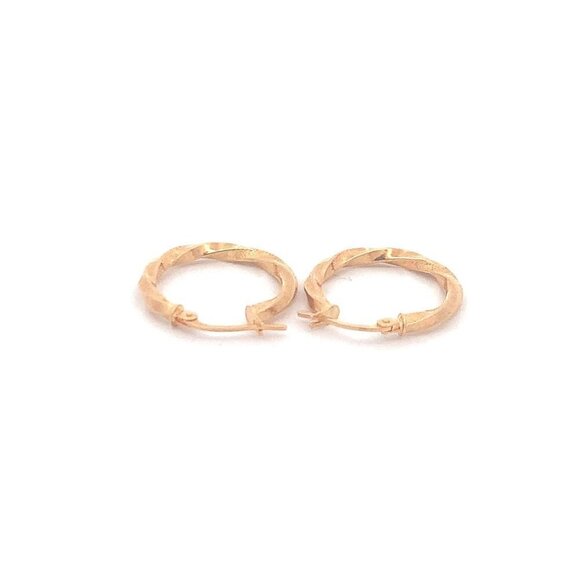 18K Yellow Gold Earrings Hoops Small 1.20 grams - Picture 4 of 13